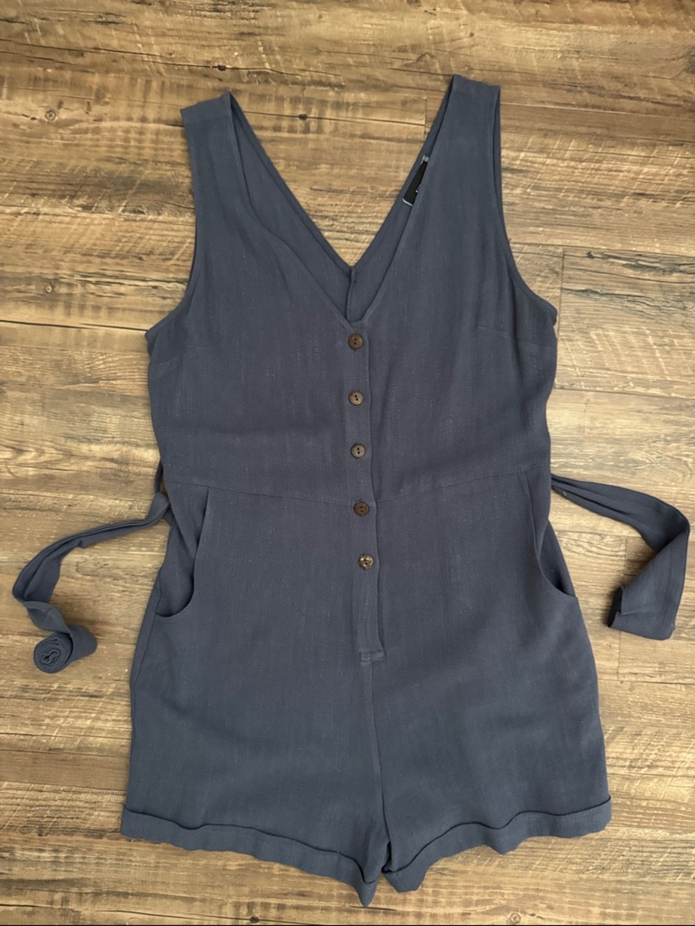 Vici Navy Sleeveless V-Neck Romper